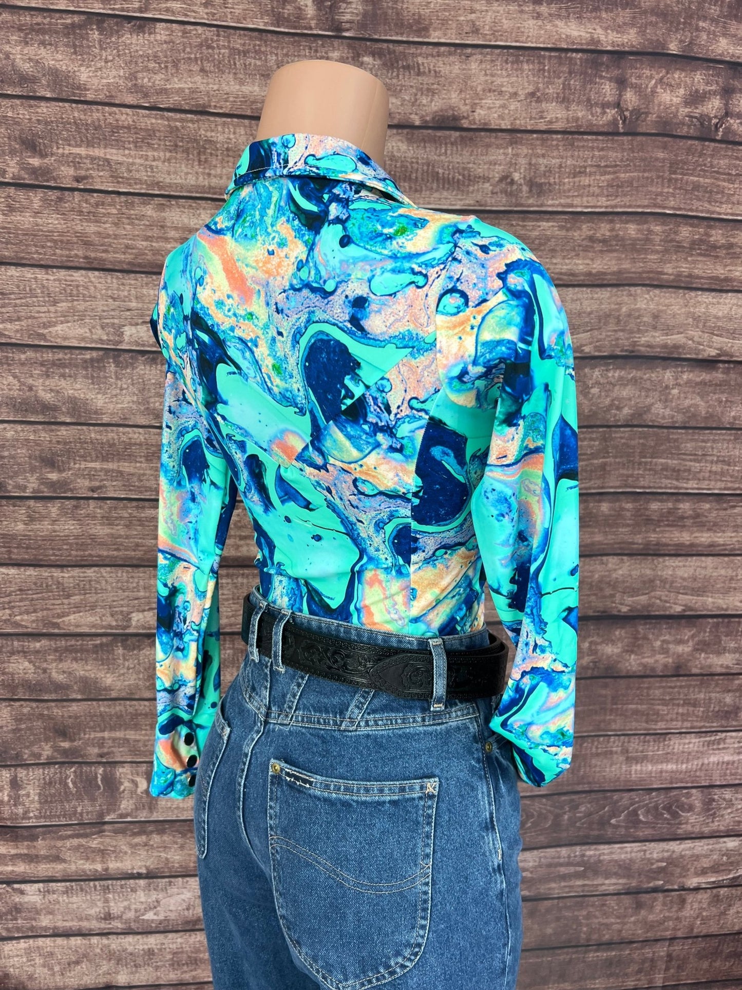 Lapis Lagoon Zipper Front Rodeo Shirt - Riverside Rodeo Shirts