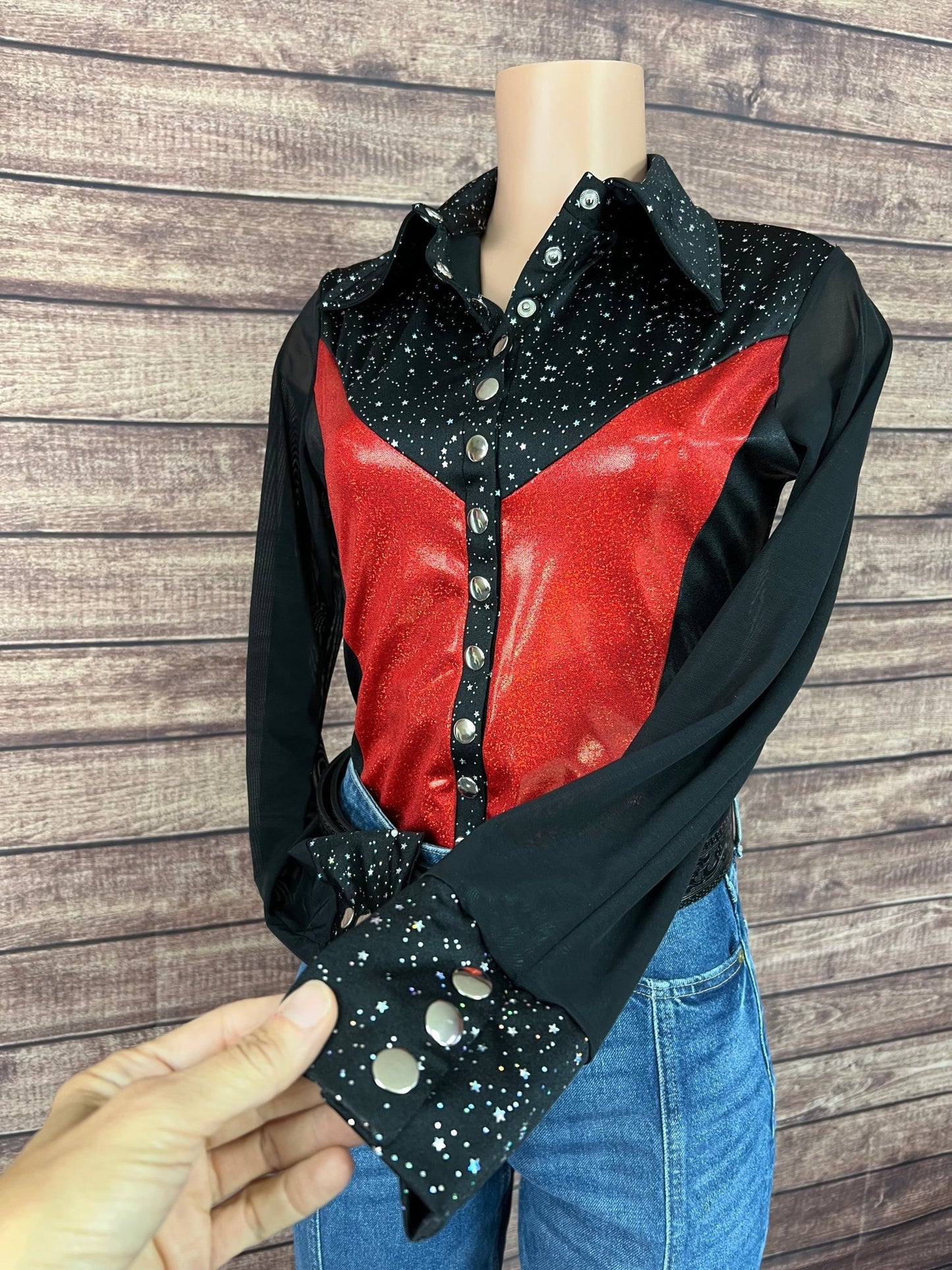 Scarlet Noir Snap Front Rodeo Shirt - Riverside Rodeo Shirts