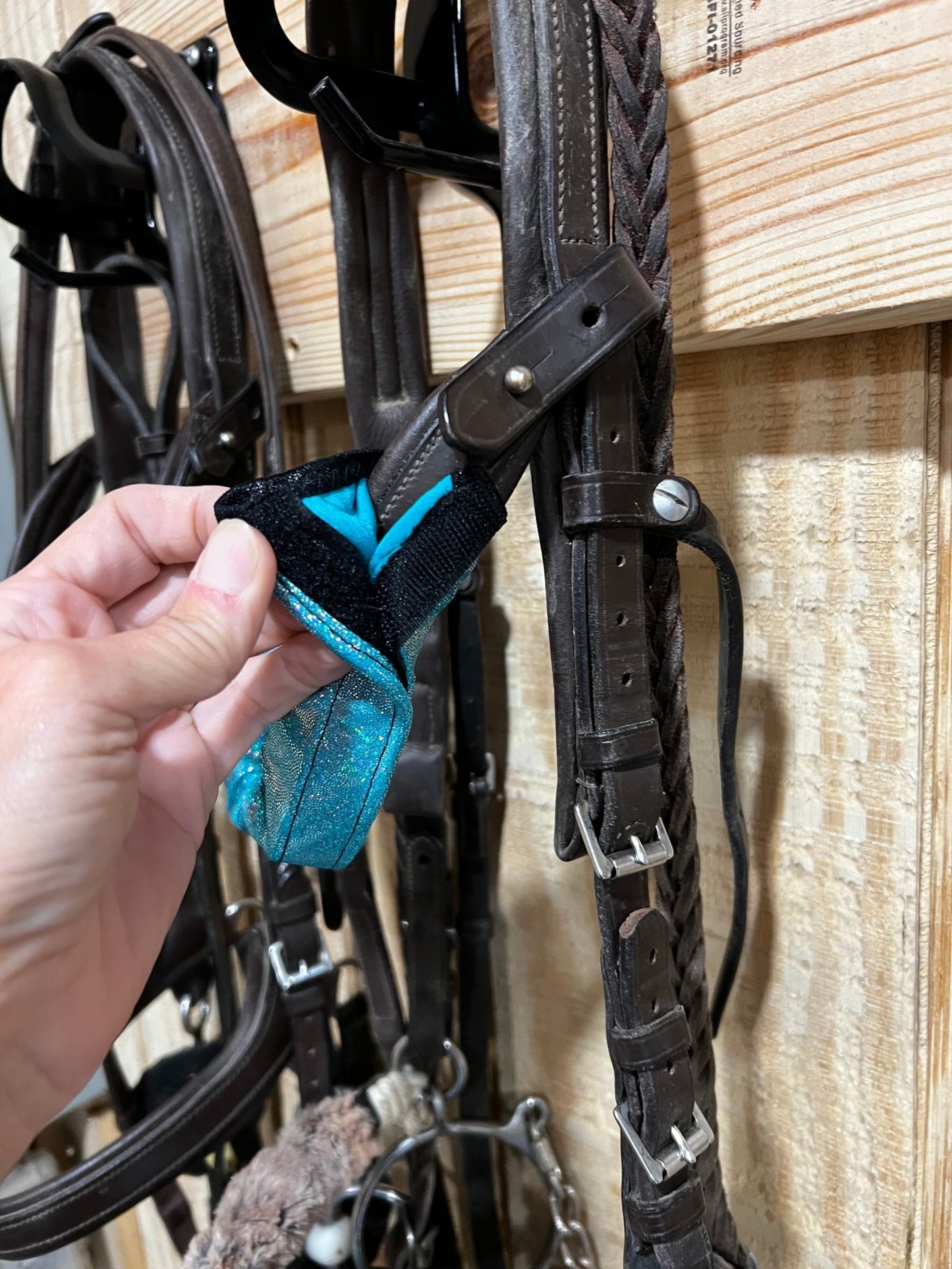 Seafoam Holographic Browband or Noseband Cover (ONE Cover Only) - Riverside Rodeo Shirts