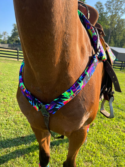 Sonic Bloom Print Breast Collar Cover (Covers ONLY)