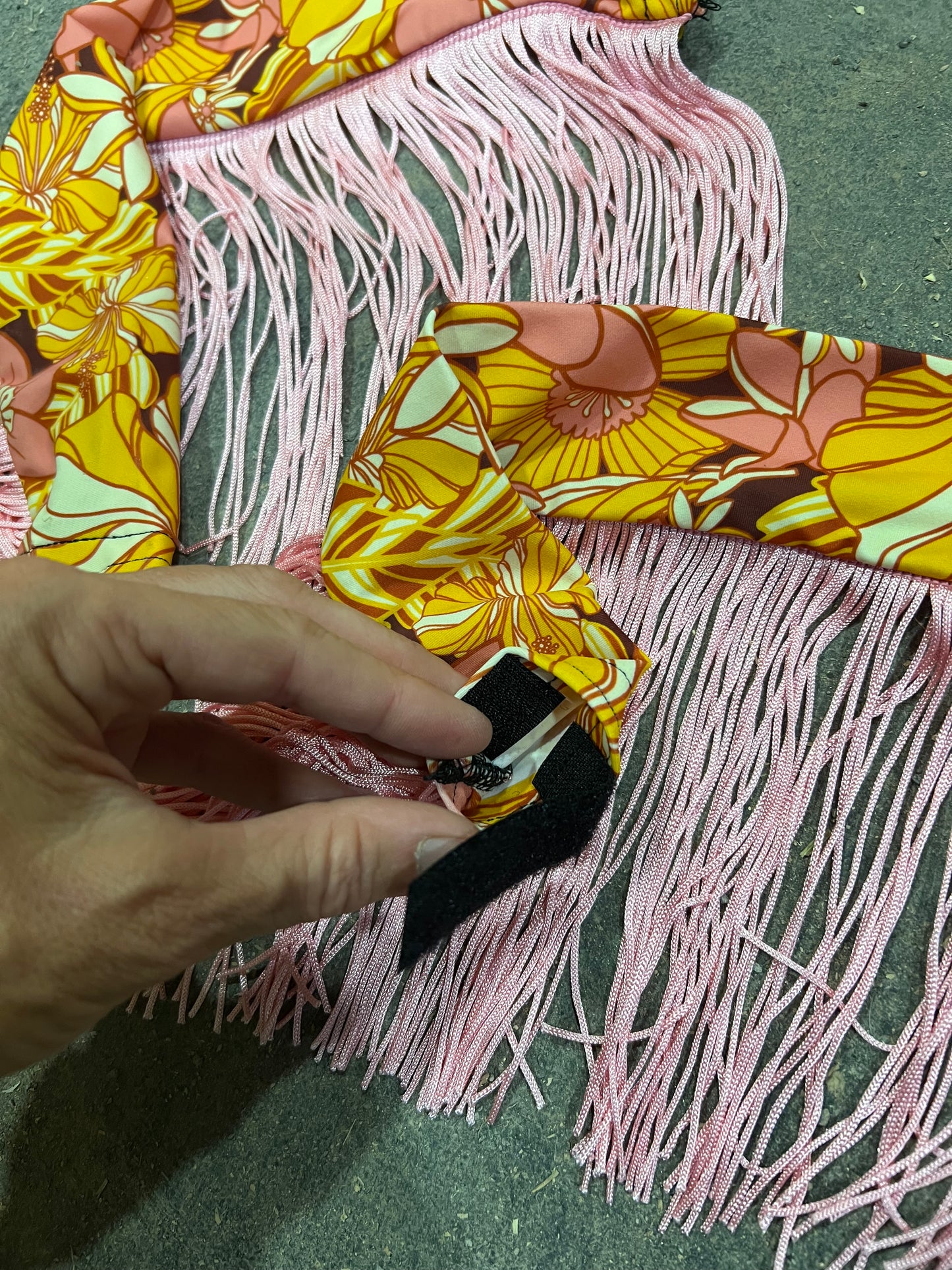 What the Floral Breast Collar Cover with Chainette Fringe (Covers ONLY)