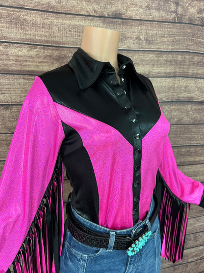 Neon Outlaw Snap Front Rodeo Shirt with 12" Thunderbird Fringe