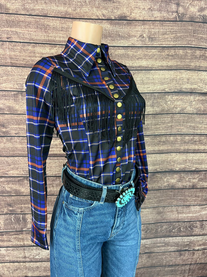 Frontier Snap Front Rodeo Shirt with Front AND Back Yoke Fringe