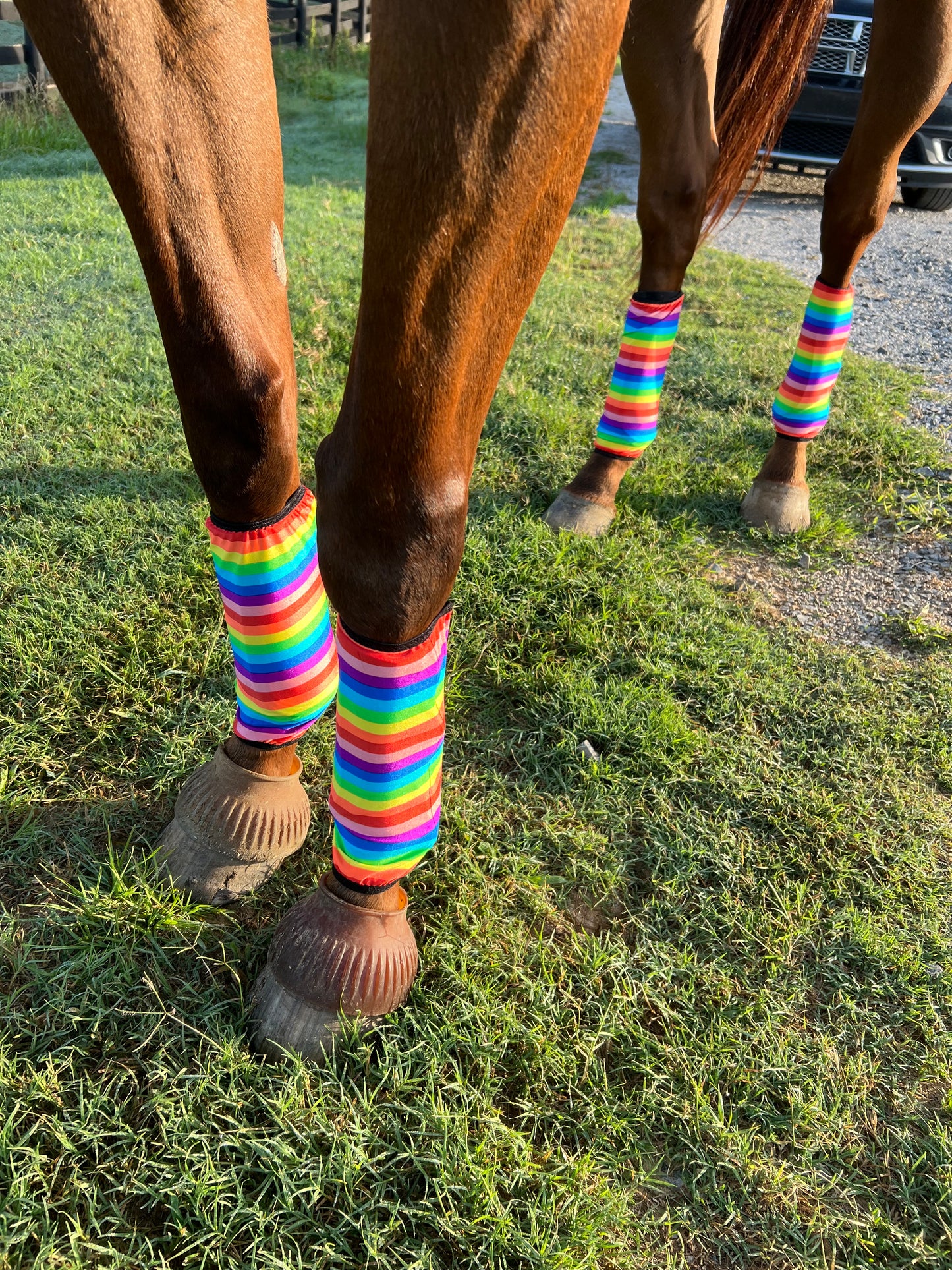 Rainbow Stripe Print Velcro Sportboot Covers (Covers Only, set of TWO)