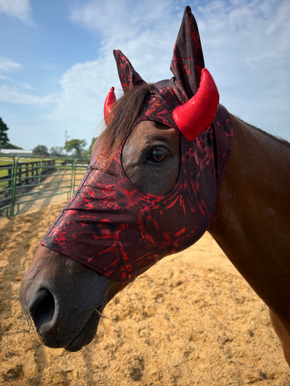Red Devil Costume Mask for Horses