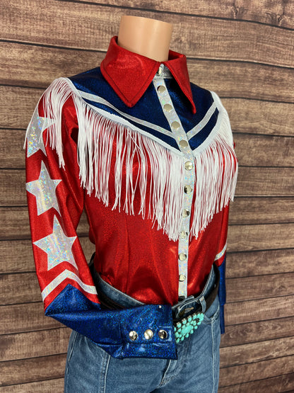 Galveston 2.0 Snap Front Rodeo Shirt with Front and Back Yoke Fringe