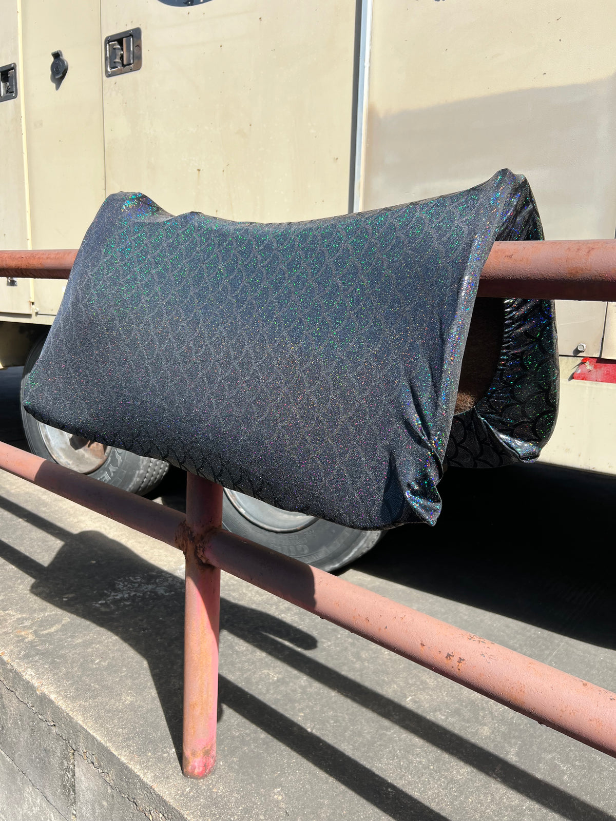 Black Dragon Scale Western Saddle Pad COVER (Saddle Pad Cover Only)