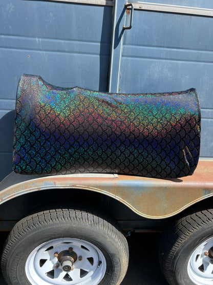 Black Dragon Scale Western Saddle Pad COVER (Saddle Pad Cover Only)
