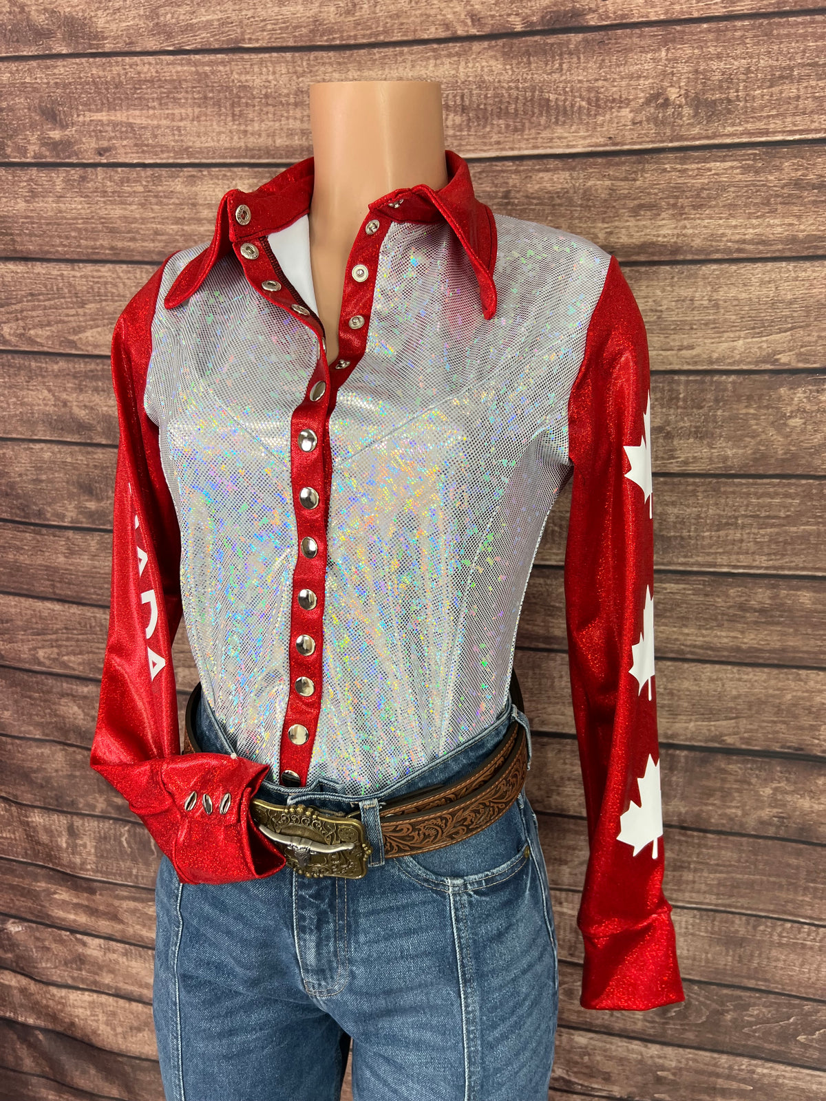 Canada Flag Snap Front Rodeo Shirt