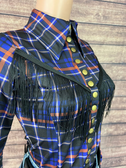 Frontier Snap Front Rodeo Shirt with Front AND Back Yoke Fringe
