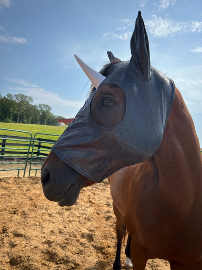 Black Kaleidoscope Unicorn Costume Mask for Horses