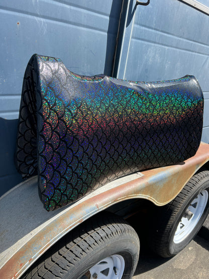 Black Dragon Scale Western Saddle Pad COVER (Saddle Pad Cover Only)