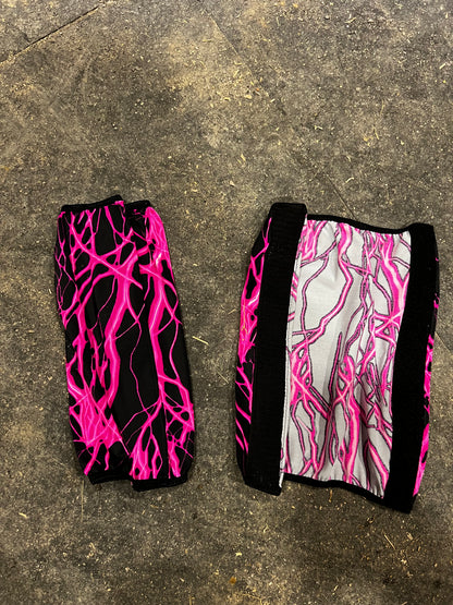 Neon Pink Lightning Velcro Sportboot Covers (Covers Only, set of TWO)
