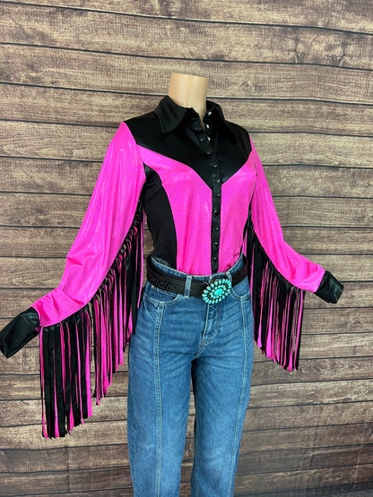 Neon Outlaw Snap Front Rodeo Shirt with 12" Thunderbird Fringe