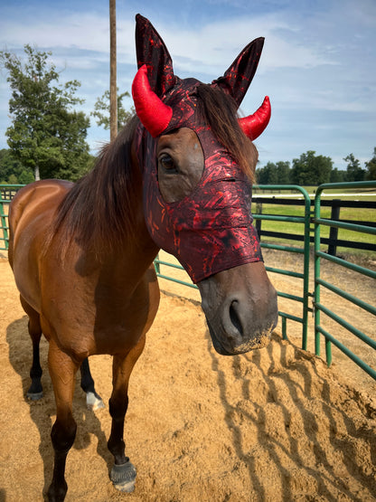 Red Devil Costume Mask for Horses