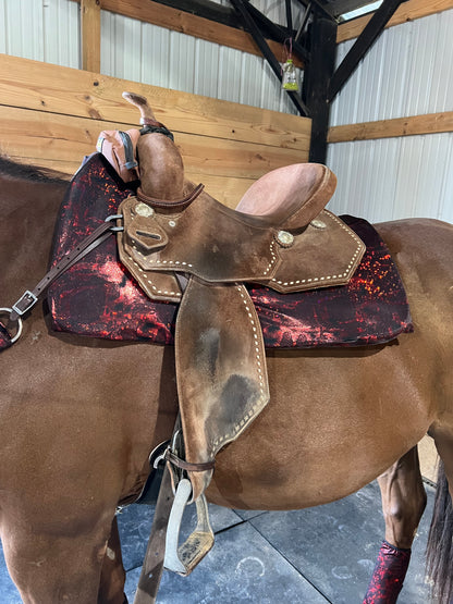 Primeval Red Holographic Western Saddle Pad COVER (Saddle Pad Cover Only)
