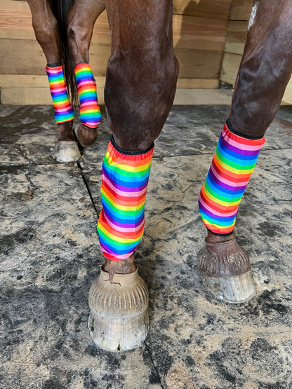 Rainbow Stripe Print Velcro Sportboot Covers (Covers Only, set of TWO)