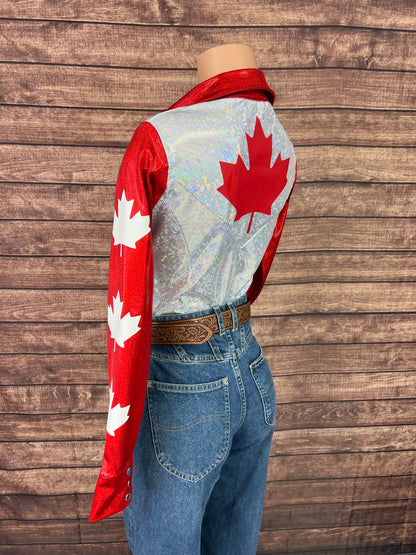 Canada Flag Snap Front Rodeo Shirt