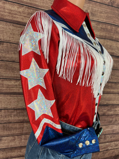 Galveston 2.0 Snap Front Rodeo Shirt with Front and Back Yoke Fringe