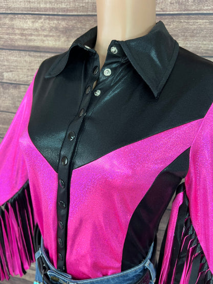 Neon Outlaw Snap Front Rodeo Shirt with 12" Thunderbird Fringe