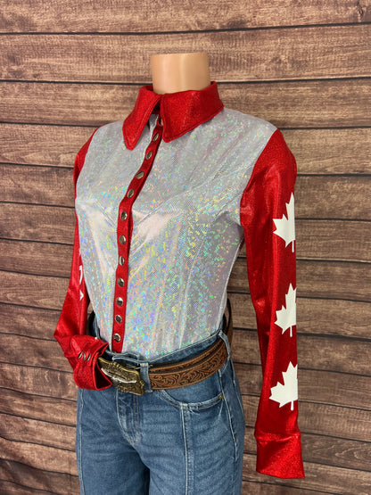 Canada Flag Snap Front Rodeo Shirt