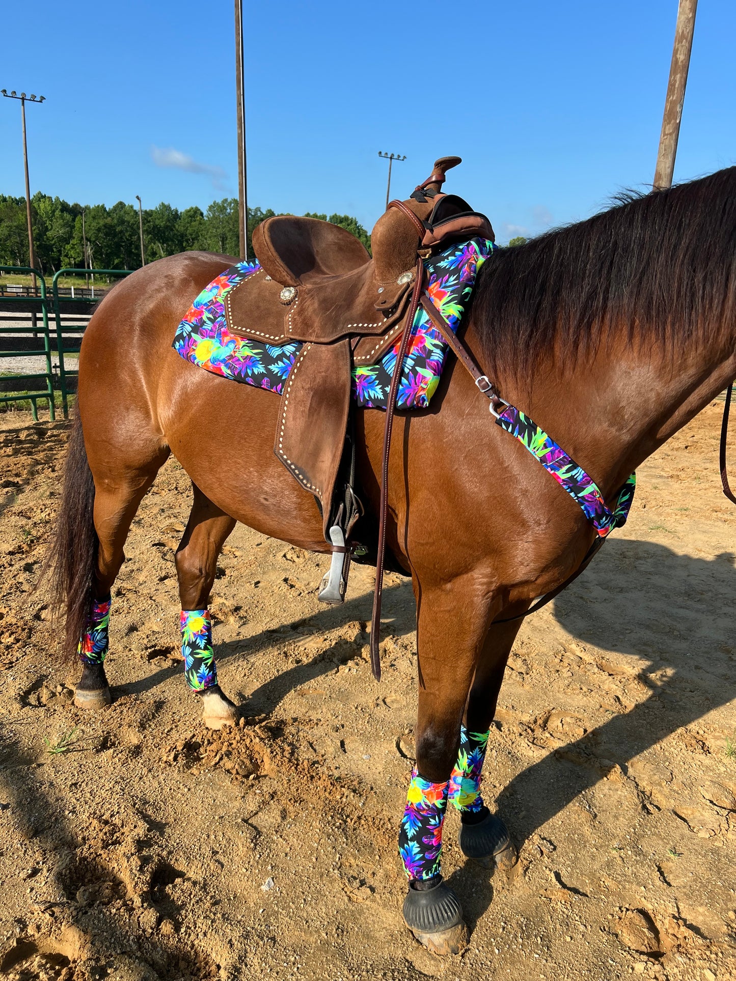 Sonic Bloom Print Breast Collar Cover (Covers ONLY)