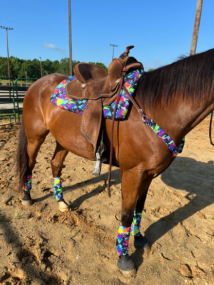 Sonic Bloom Print Breast Collar Cover (Covers ONLY)