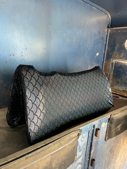 Black Dragon Scale Western Saddle Pad COVER (Saddle Pad Cover Only)