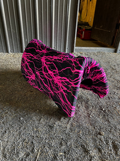Western Saddle Pad COVER in Neon Pink Lightning (Saddle Pad Cover Only)