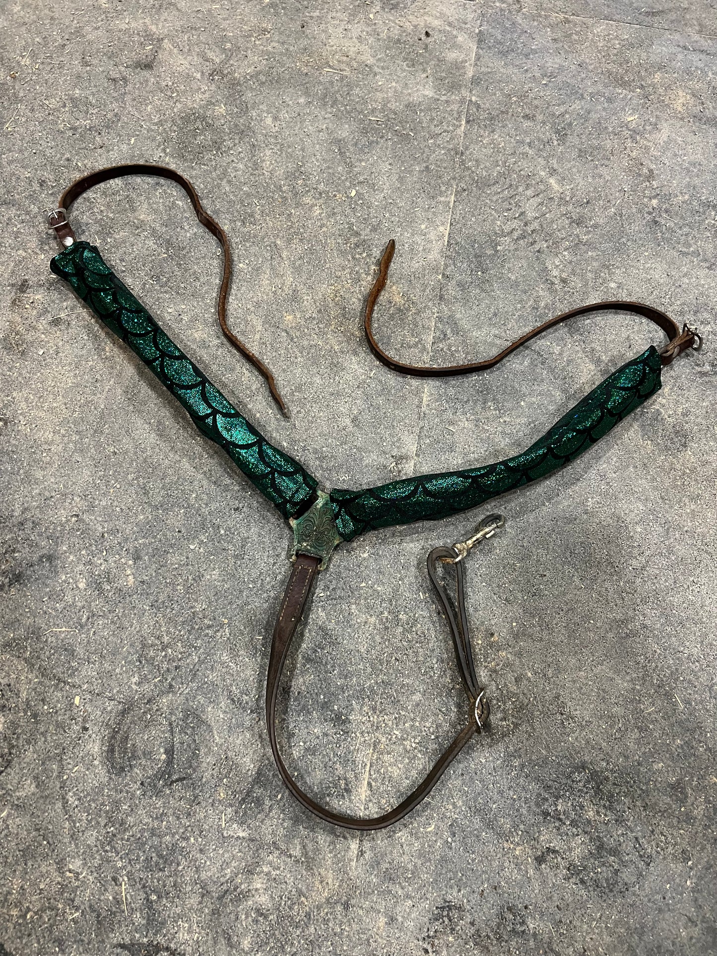 Green Dragon or Mermaid Scale Breast Collar Cover (Covers ONLY)
