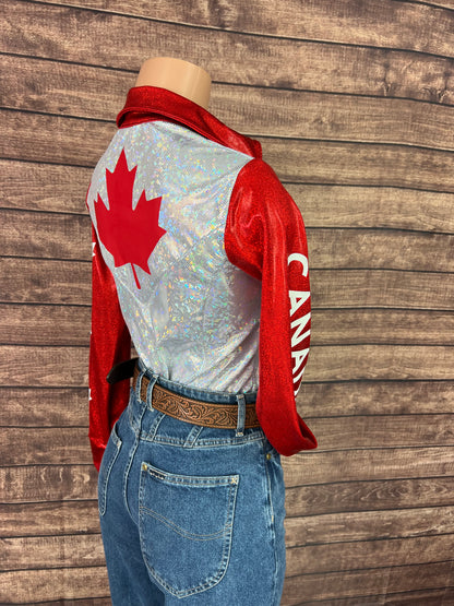 Canada Flag Snap Front Rodeo Shirt