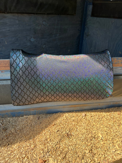 Black Dragon Scale Western Saddle Pad COVER (Saddle Pad Cover Only)