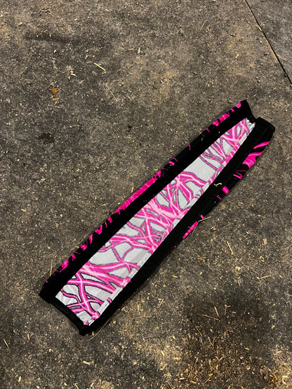Neon Pink Lightning Print Browband or Noseband Cover (ONE Cover Only)