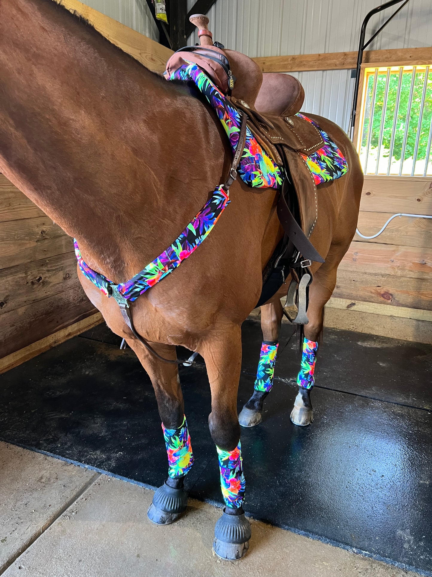 Sonic Bloom Print Breast Collar Cover (Covers ONLY)
