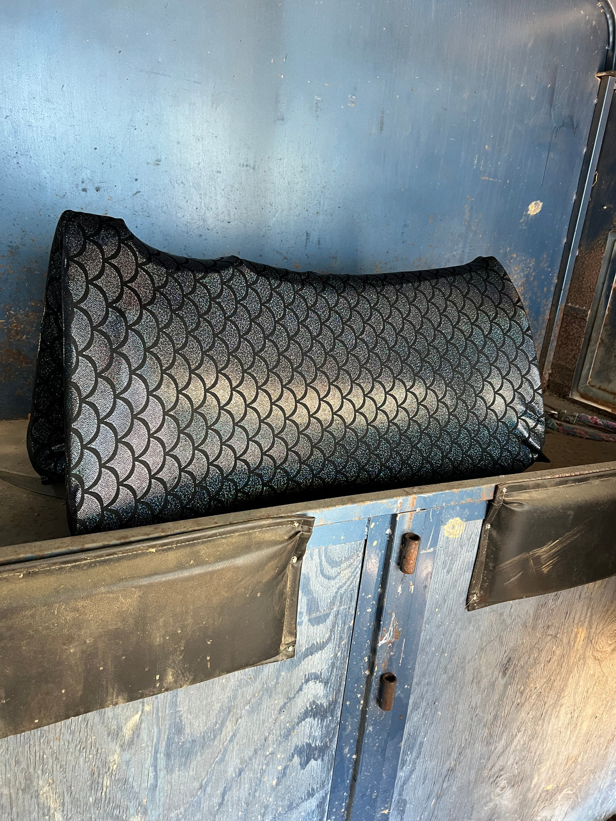 Black Dragon Scale Western Saddle Pad COVER (Saddle Pad Cover Only)
