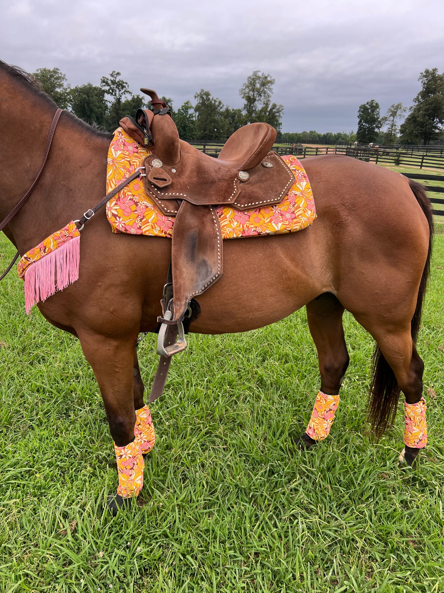What The Floral Western Saddle Pad COVER (Saddle Pad Cover Only)