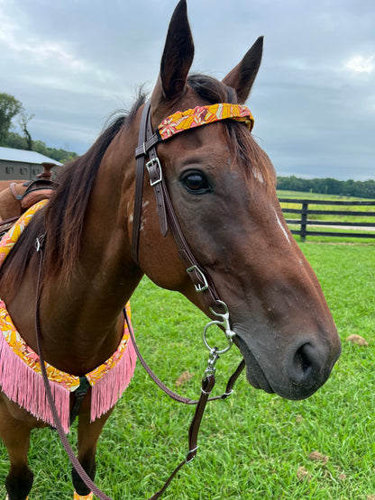 What The Floral Print Browband or Noseband Cover (ONE Cover Only)