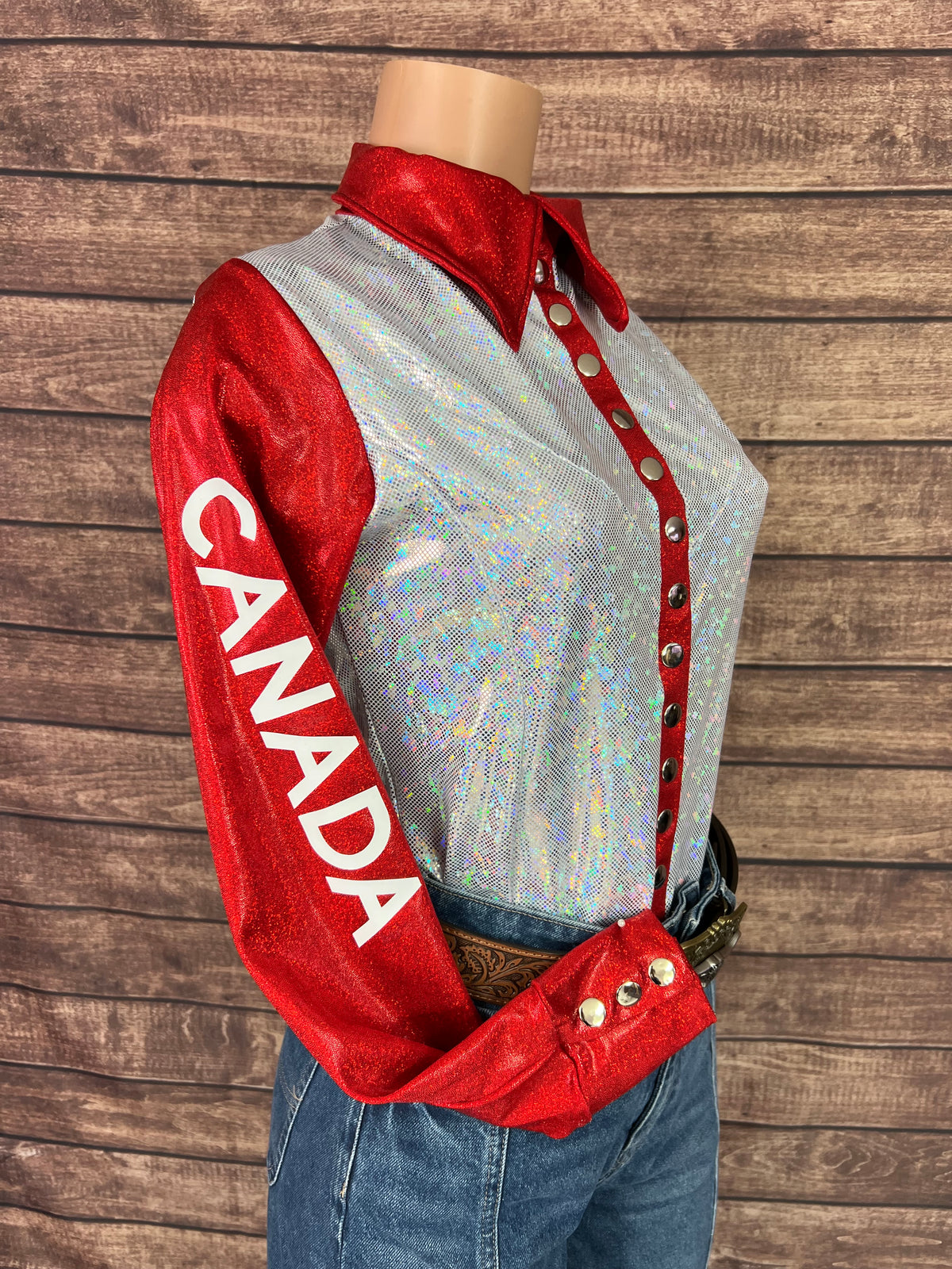 Canada Flag Snap Front Rodeo Shirt
