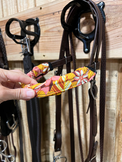 What The Floral Print Browband or Noseband Cover (ONE Cover Only)
