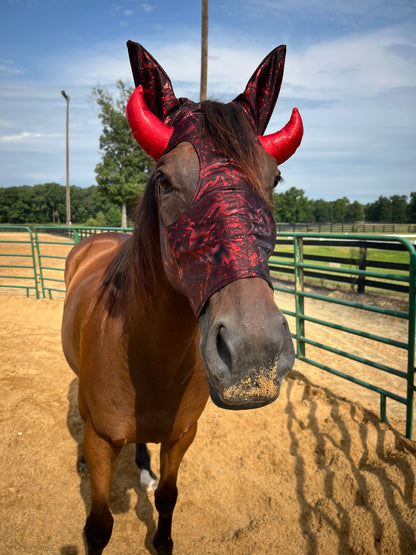 Red Devil Costume Mask for Horses