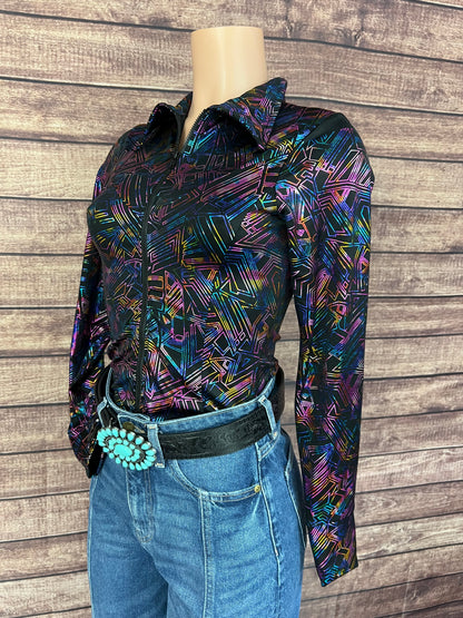 Cyberspace Zipper Front Rodeo Shirt