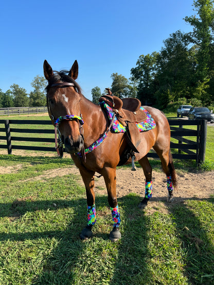 Western Saddle Pad COVER in Sonic Bloom (Saddle Pad Cover Only)