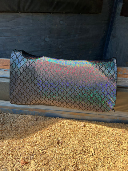 Black Dragon Scale Western Saddle Pad COVER (Saddle Pad Cover Only)