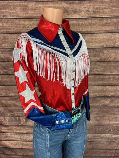 Galveston 2.0 Snap Front Rodeo Shirt with Front and Back Yoke Fringe
