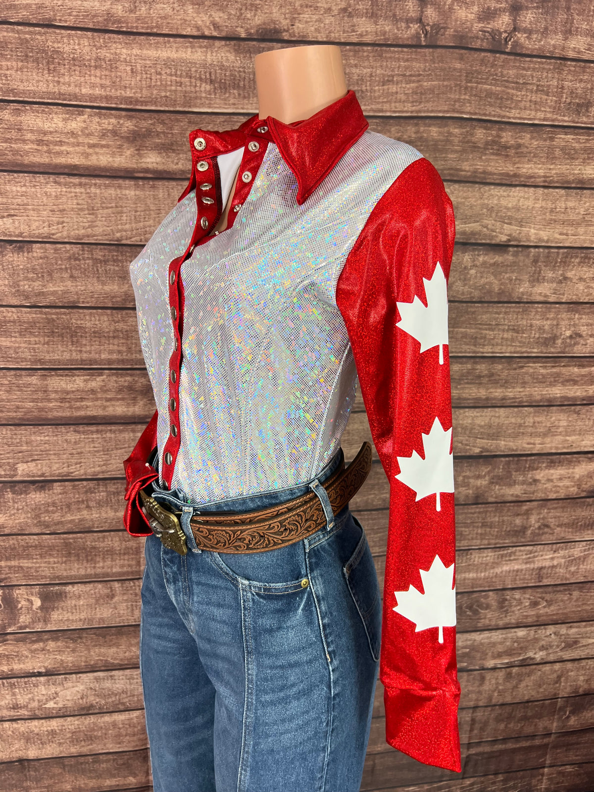 Canada Flag Snap Front Rodeo Shirt