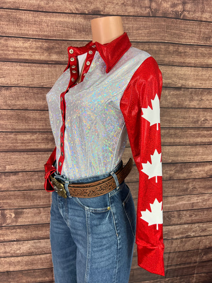 Canada Flag Snap Front Rodeo Shirt