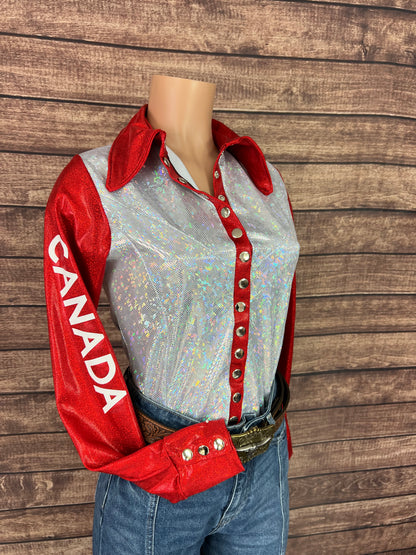 Canada Flag Snap Front Rodeo Shirt