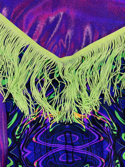 Add Back Yoke Fringe to any shirt purchase Riverside Rodeo Shirts Neon Green 