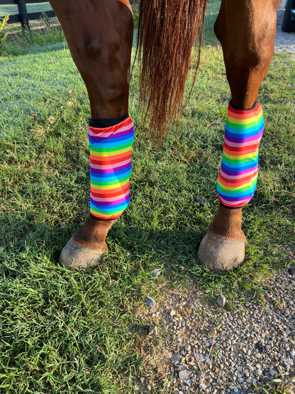 Rainbow Stripe Print Velcro Sportboot Covers (Covers Only, set of TWO)