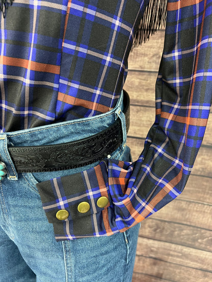 Frontier Snap Front Rodeo Shirt with Front AND Back Yoke Fringe